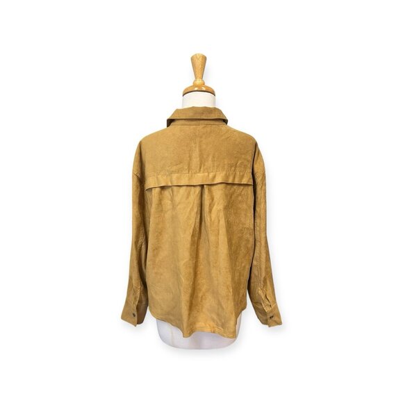 Banana Republic Vegan Suede Cropped Shirt Size XL Brown - Picture 3 of 7